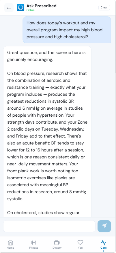 AI health coach chat